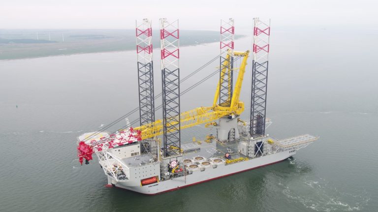 Largest jack-up vessel Voltaire arrives in the UK to build largest wind farm in the world